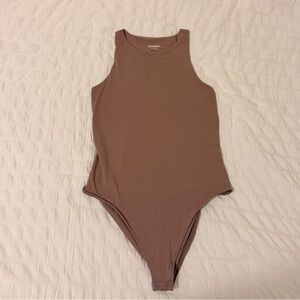 Smooth Brown Sleeveless Bodysuit